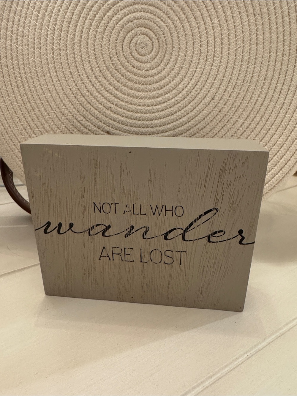 Gray 'Not All Who Wander Are Lost' Decorative Block Sign